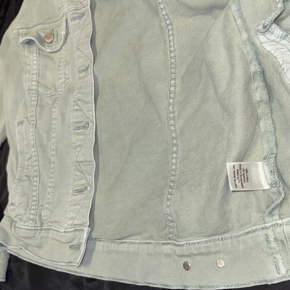 Sonoma The Everyday Jacket Women's XS Stretch Denim Jean Button Up Green Pockets - Picture 10 of 16